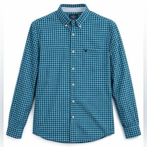 American Eagle Outfitters Teal Checkered Button Down Shirt XXL